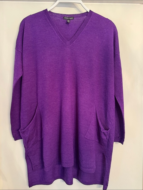 Eileen Fisher Sweaters - Eileen Fisher V-Neck Tunic Sweater with Pockets